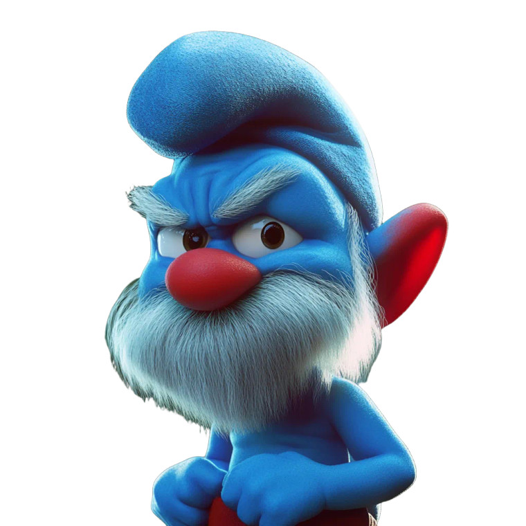 Grumpy Smurf Vinyl Car Decal Sticker – Waterproof & UV-Resistant 8"