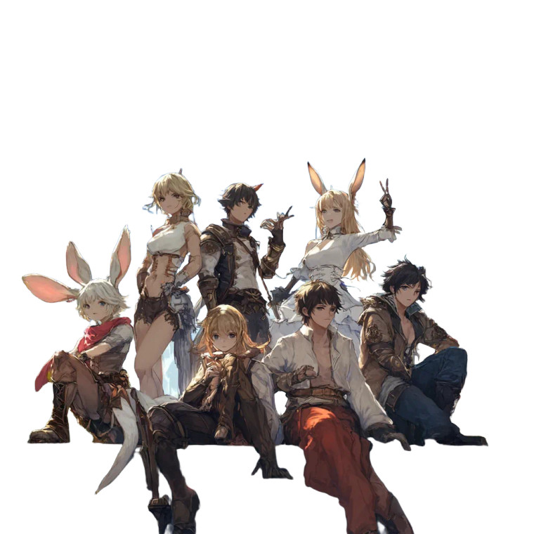 Ffxiv Character Group Vinyl Car Decal Sticker – Waterproof & UV-Resistant 8"