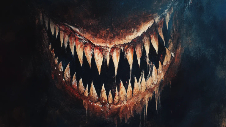 Monster Smile Art Vinyl Car Decal Sticker – Waterproof & UV-Resistant 8"