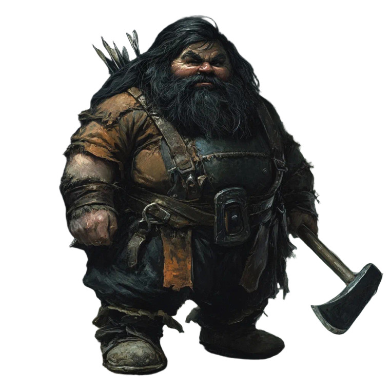 Black-Haired Gimli Dwarf Vinyl Car Decal Sticker – Waterproof & UV-Resistant 8"