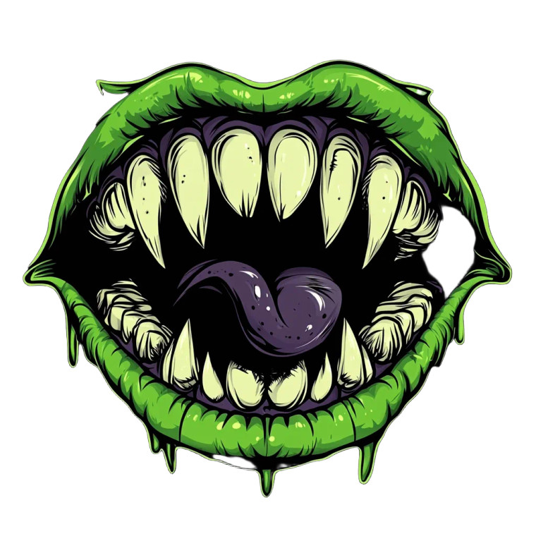 Monster Mouth V2 Vinyl Car Decal Sticker – Waterproof & UV-Resistant 8"