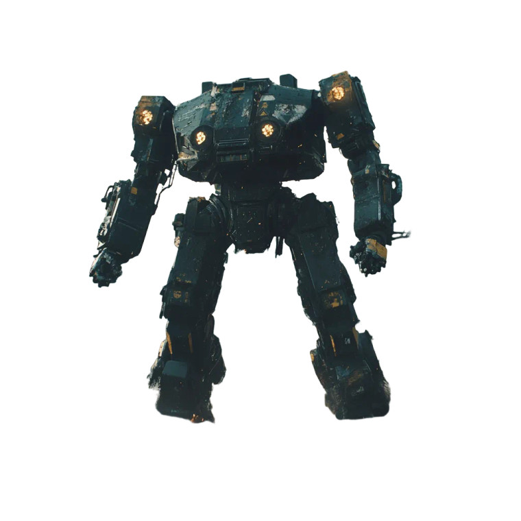 Battle-Damaged Mech Warrior Vinyl Car Decal Sticker – Waterproof & UV-Resistant 8"