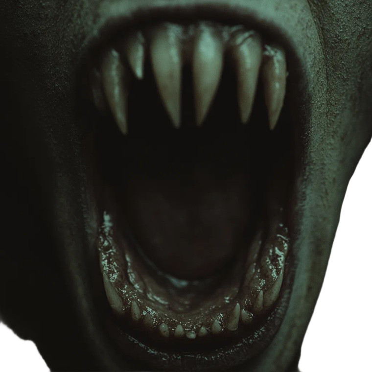 Fanged Mouth Close-Up Vinyl Car Decal Sticker – Waterproof & UV-Resistant 8"