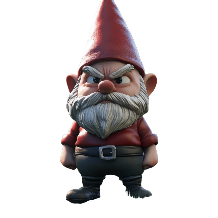 Irritated Garden Gnome Vinyl Car Decal Sticker – Waterproof & UV-Resistant 8"