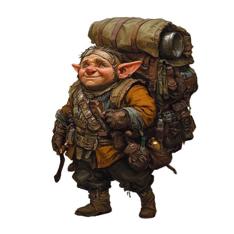 Overloaded Halfling Adventurer Vinyl Car Decal Sticker – Waterproof & UV-Resistant 8"