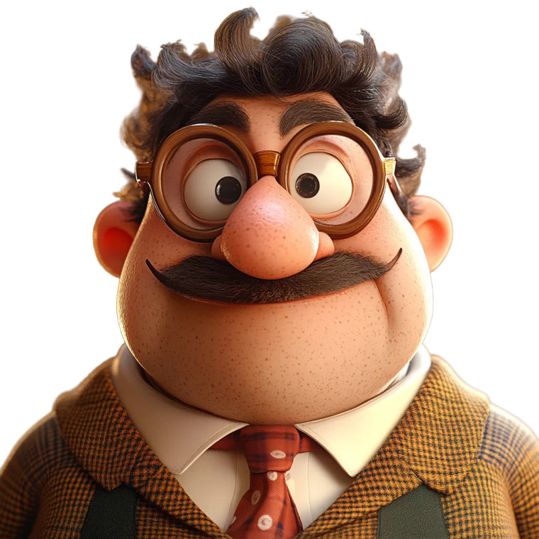 Nutty Professor Cartoon Vinyl Car Decal Sticker – Waterproof & UV-Resistant 8"