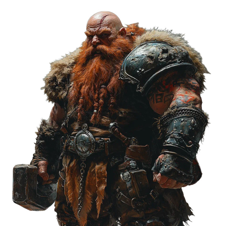 Barbarian Dwarf Warrior Vinyl Car Decal Sticker – Waterproof & UV-Resistant 8"