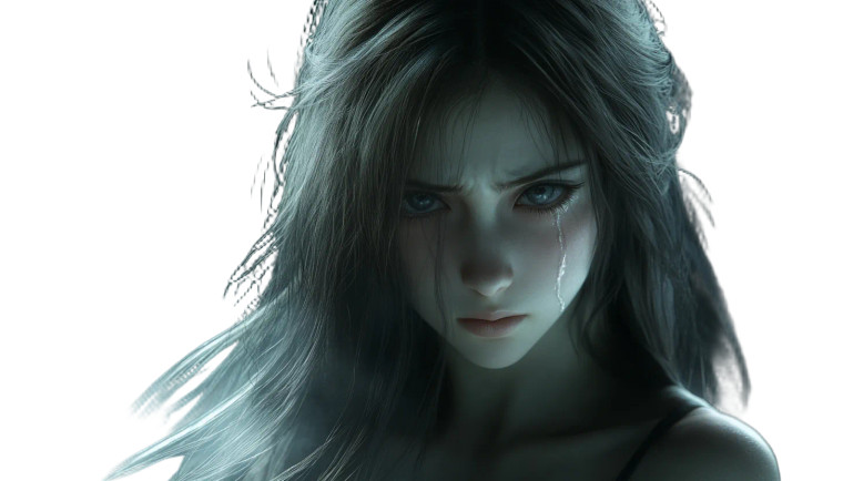 Crying Anime Girl V5 Vinyl Car Decal Sticker – Waterproof & UV-Resistant 8"