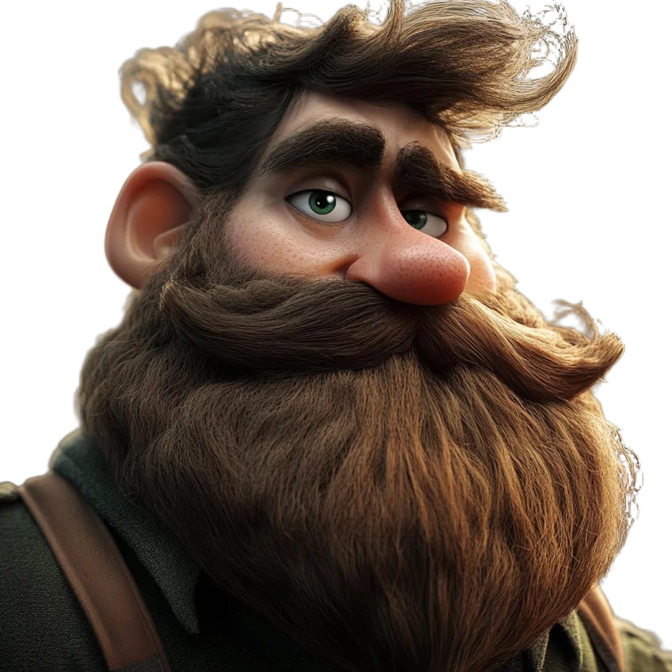 Pixar Beard Man Vinyl Car Decal Sticker – Waterproof & UV-Resistant 8"