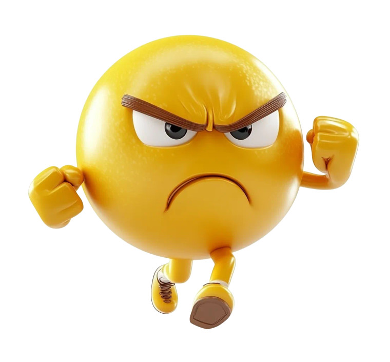 Angry Yellow Emoticon Vinyl Car Decal Sticker – Waterproof & UV-Resistant 8"