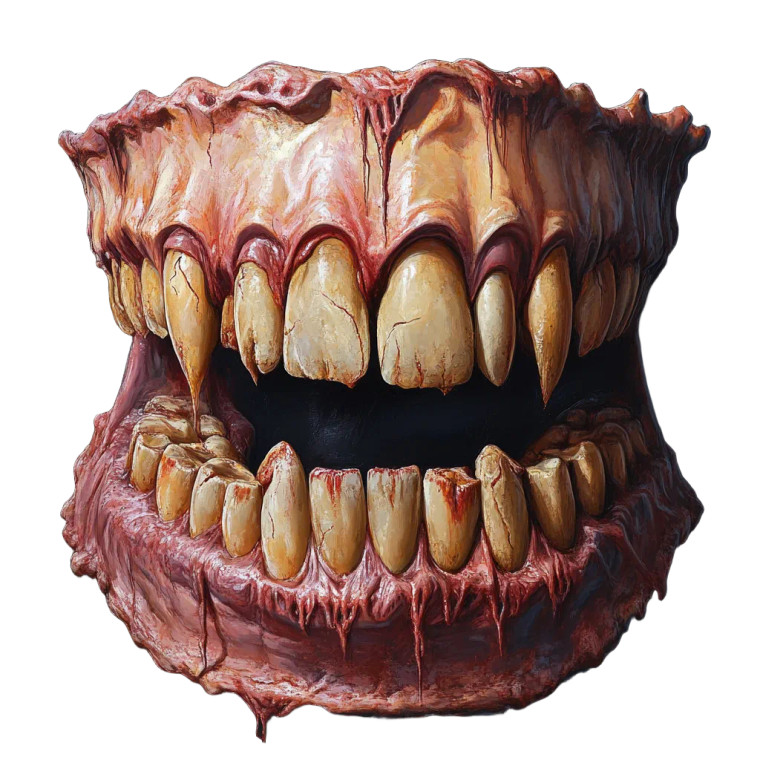 Ugly Teeth Vinyl Car Decal Sticker – Waterproof & UV-Resistant 8"