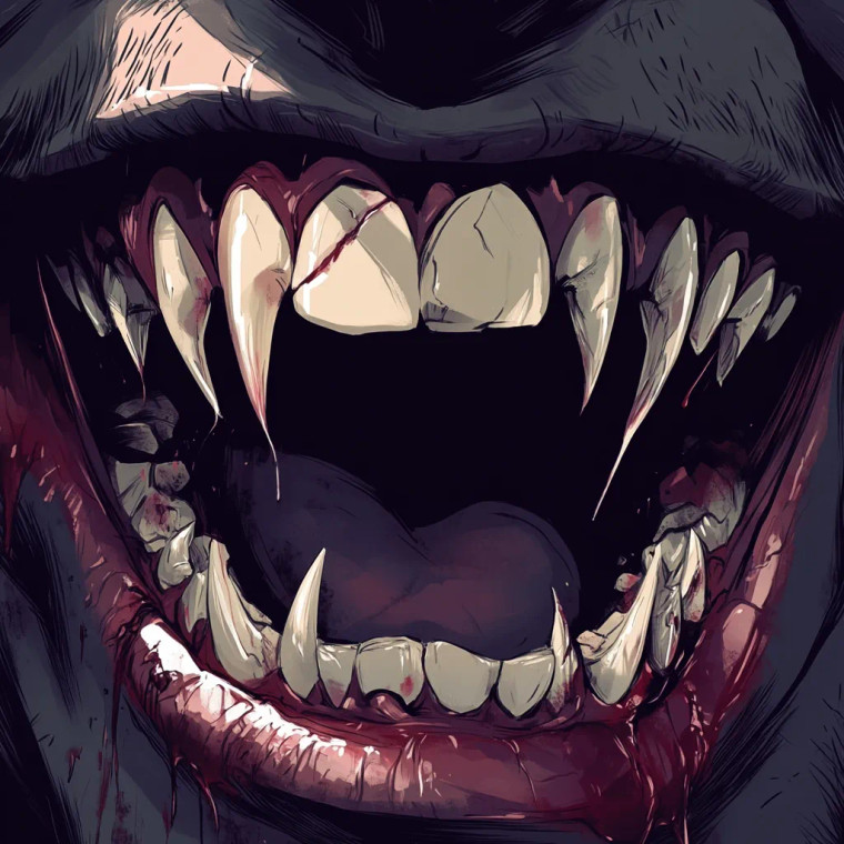 Vampire Mouth Vinyl Car Decal Sticker – Waterproof & UV-Resistant 8"