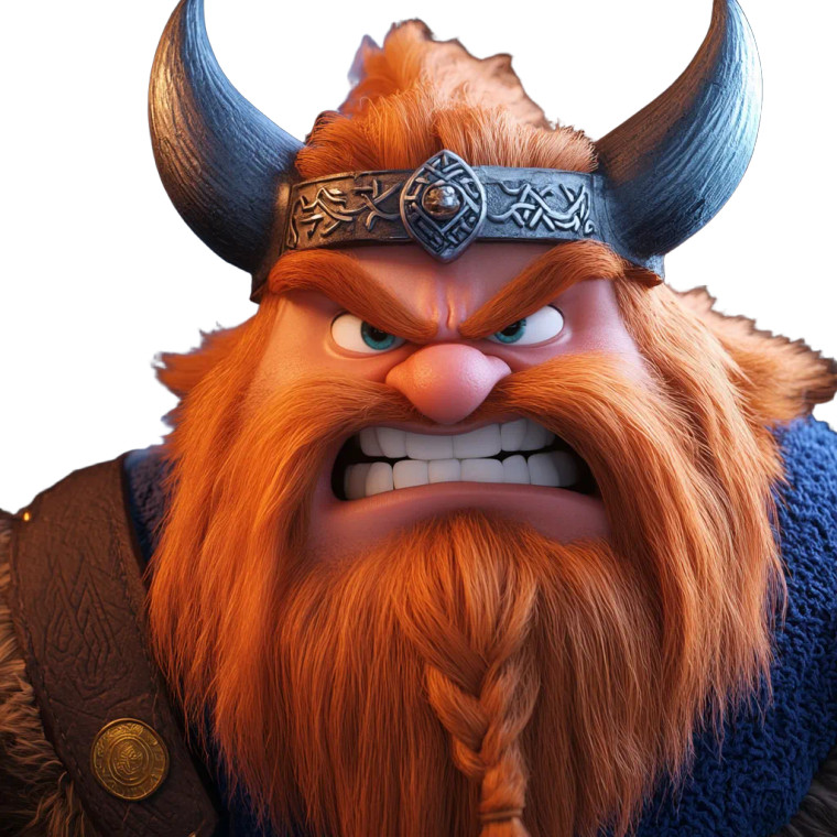 Angry Viking Face Vinyl Car Decal Sticker – Waterproof & UV-Resistant 8"