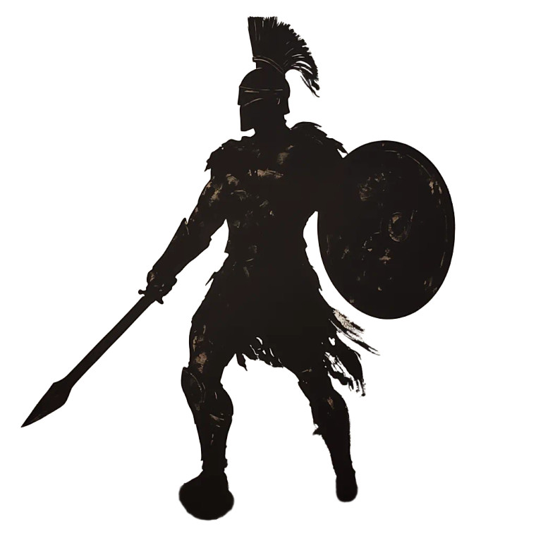 Spartan Silhouette Vinyl Car Decal Sticker – Waterproof & UV-Resistant 8"