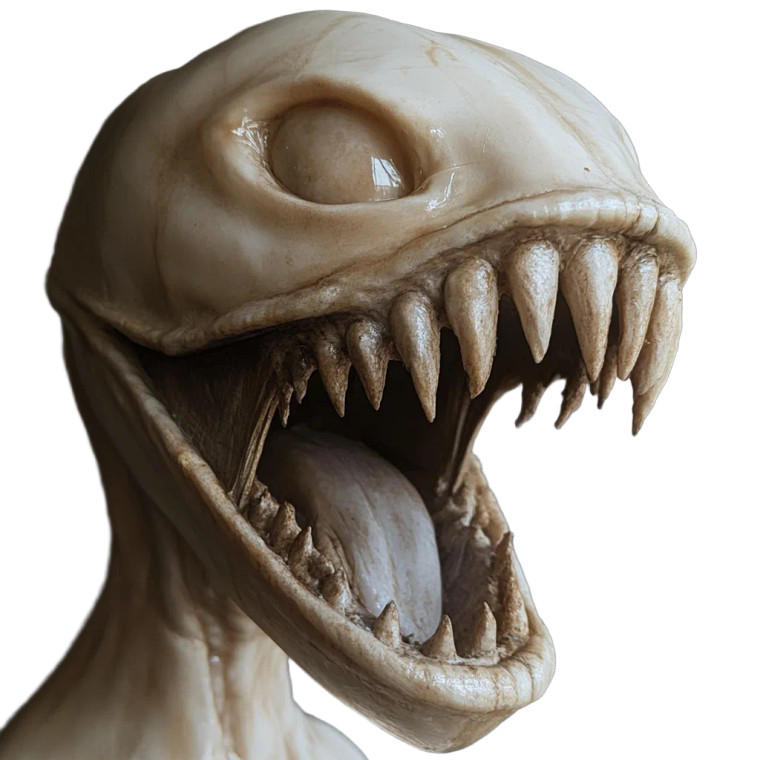 Grimy Long-Mouthed Creature Vinyl Car Decal Sticker – Waterproof & UV-Resistant 8"