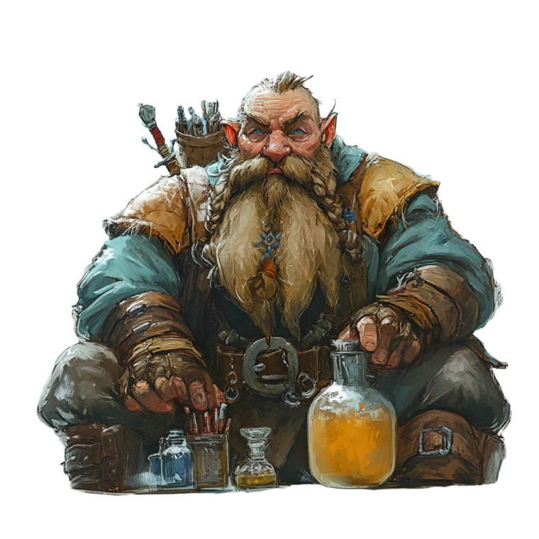 Dwarf Potion Seller Vinyl Car Decal Sticker – Waterproof & UV-Resistant 8"