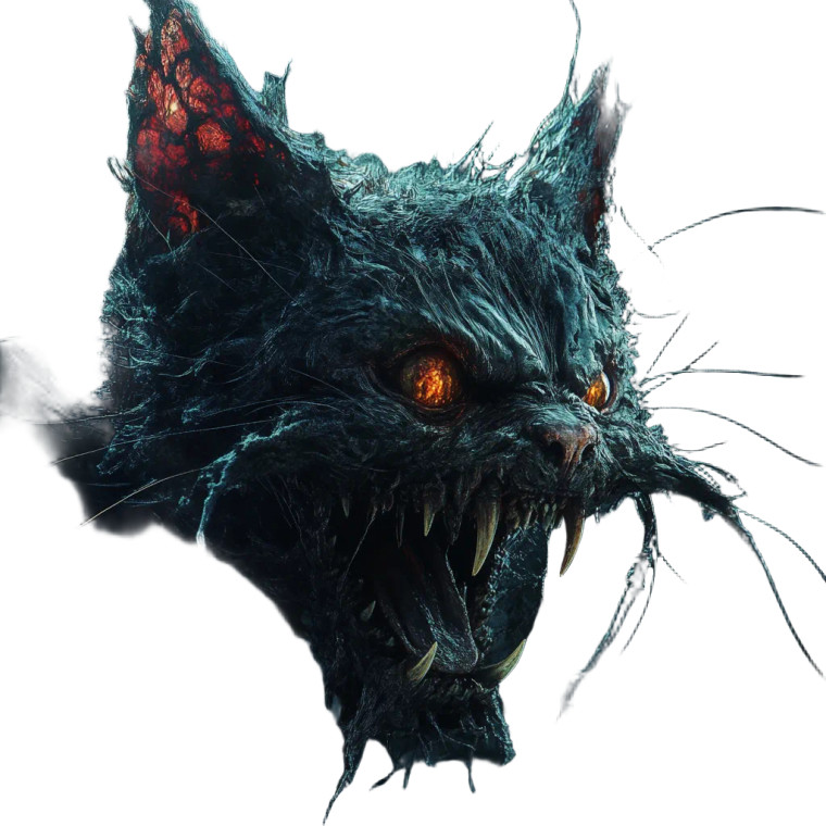 Nightmare Cat Creature Vinyl Car Decal Sticker – Waterproof & UV-Resistant 8"