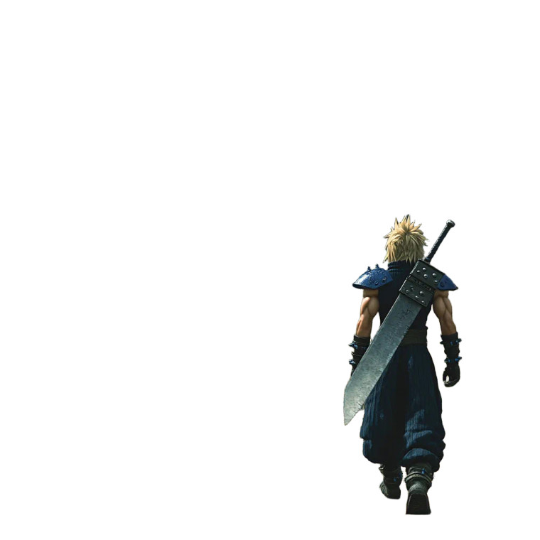 Cloud Strife Walking Vinyl Car Decal Sticker – Waterproof & UV-Resistant 8"