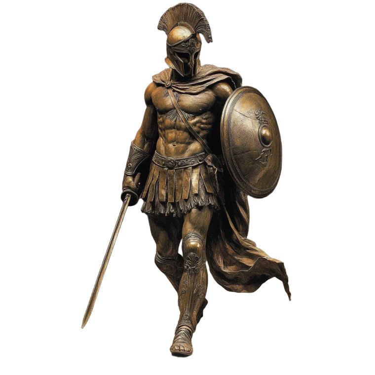 Ancient Warrior Statue Vinyl Car Decal Sticker – Waterproof & UV-Resistant 8"