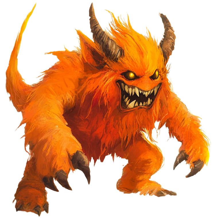 Orange Fur Goblin Vinyl Car Decal Sticker – Waterproof & UV-Resistant 8"