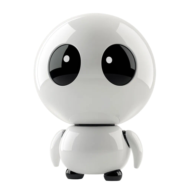 Cute White Robot V3 Vinyl Car Decal Sticker – Waterproof & UV-Resistant 8"