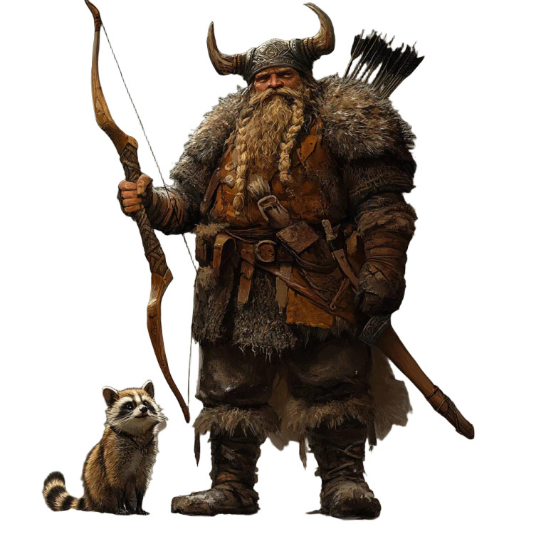 Viking With Raccoon Vinyl Car Decal Sticker – Waterproof & UV-Resistant 8"