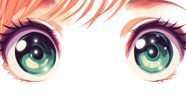 Surprised Anime Eyes Vinyl Car Decal Sticker – Waterproof & UV-Resistant 8"