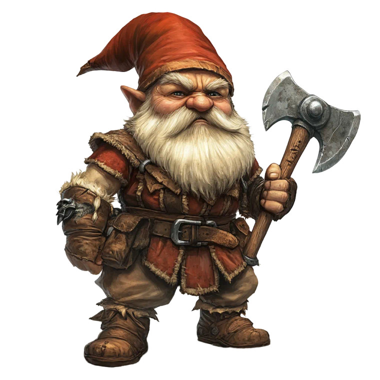 Angry Gnome Barbarian Vinyl Car Decal Sticker – Waterproof & UV-Resistant 8"