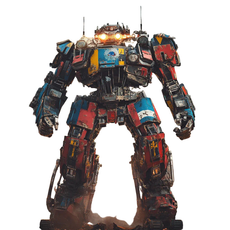 Patriotic Mecha Salute Vinyl Car Decal Sticker – Waterproof & UV-Resistant 8"