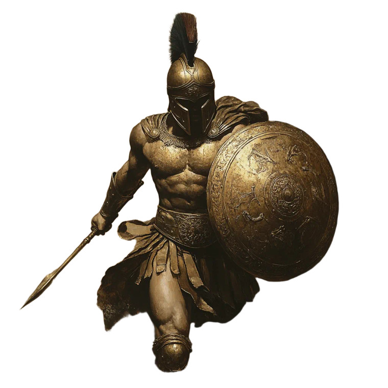 Spartan Hoplite Advancing Vinyl Car Decal Sticker – Waterproof & UV-Resistant 8"