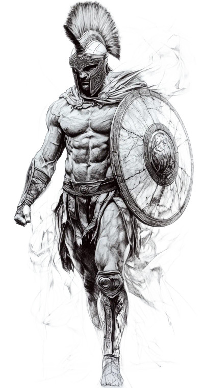 Spartan Warrior Tattoo V3 Vinyl Car Decal Sticker – Waterproof & UV-Resistant 8"