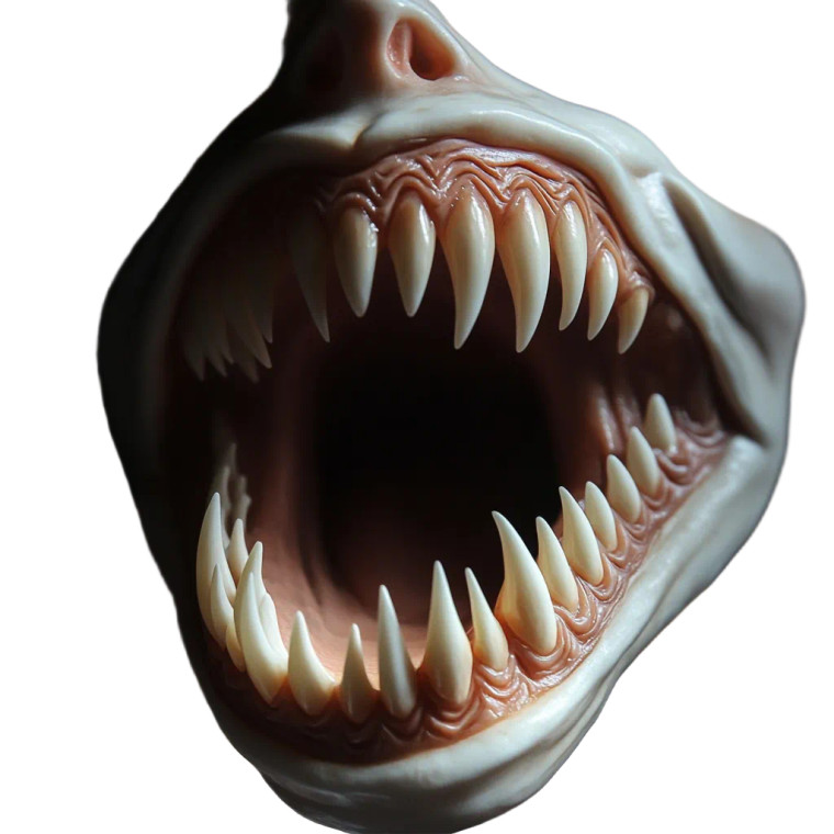 Sharp Teeth Mouth V5 Vinyl Car Decal Sticker – Waterproof & UV-Resistant 8"