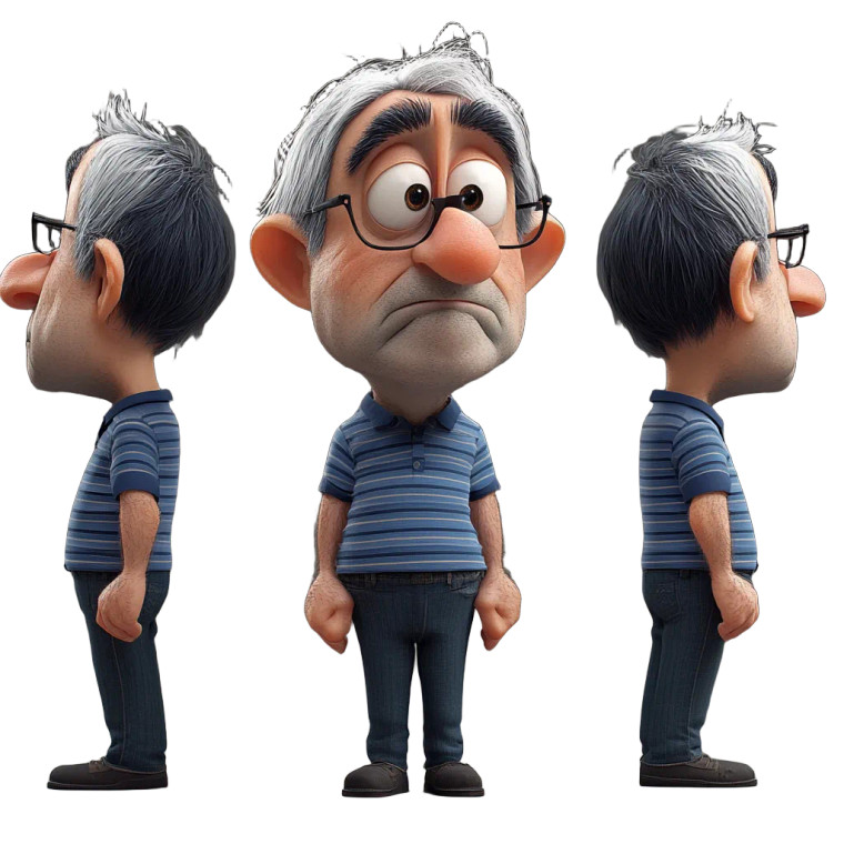 Pixar Style Man V3 Vinyl Car Decal Sticker – Waterproof & UV-Resistant 8"