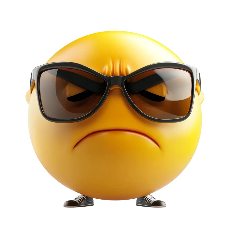 Angry Emoji Face Vinyl Car Decal Sticker – Waterproof & UV-Resistant 8"