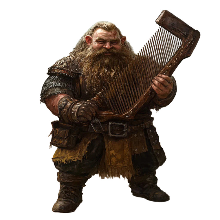 Dwarf With Giant Comb Vinyl Car Decal Sticker – Waterproof & UV-Resistant 8"