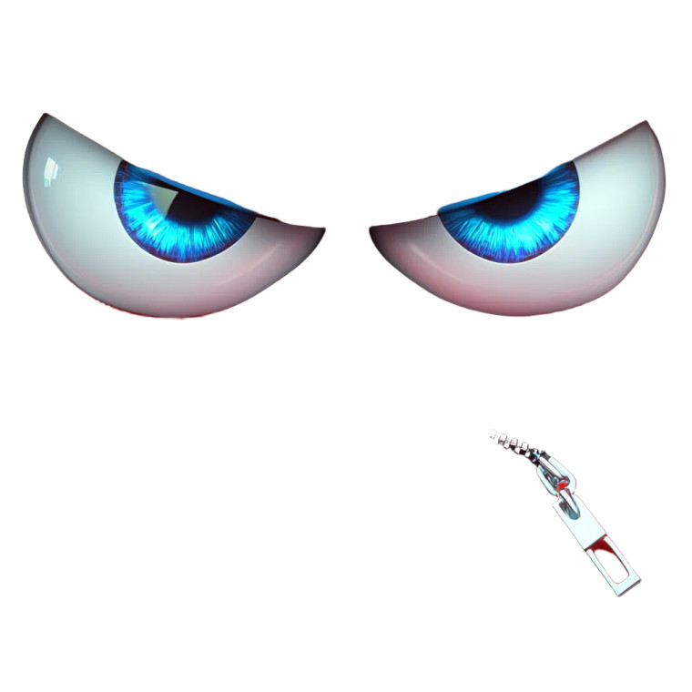 Angry Zipper Face Vinyl Car Decal Sticker – Waterproof & UV-Resistant 8"