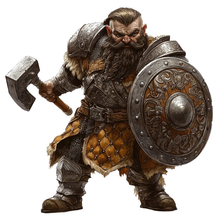 Dwarf Paladin Champion Vinyl Car Decal Sticker – Waterproof & UV-Resistant 8"