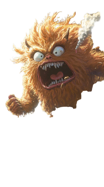 Raging Cartoon Creature Vinyl Car Decal Sticker – Waterproof & UV-Resistant 8"