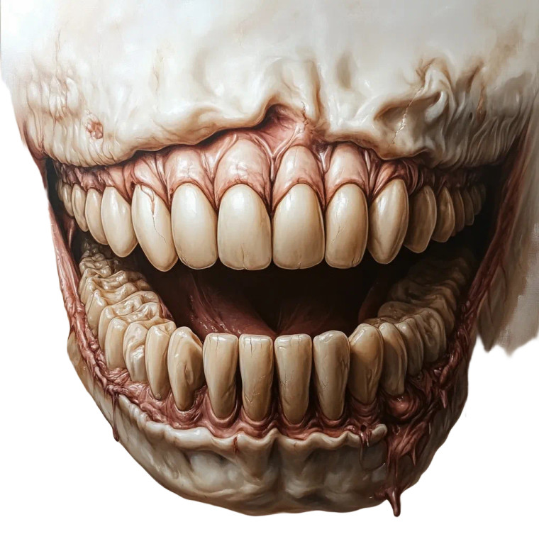 Monstrous Smile Vinyl Car Decal Sticker – Waterproof & UV-Resistant 8"