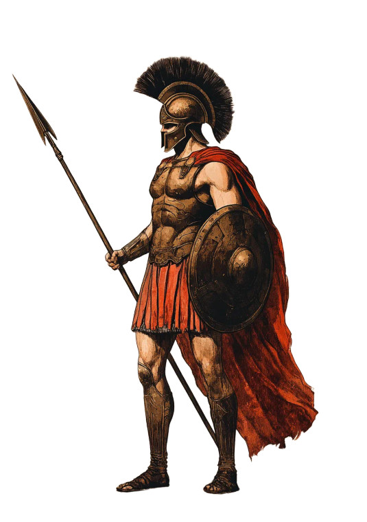 Spartan Warrior Illustration Vinyl Car Decal Sticker – Waterproof & UV-Resistant 8"