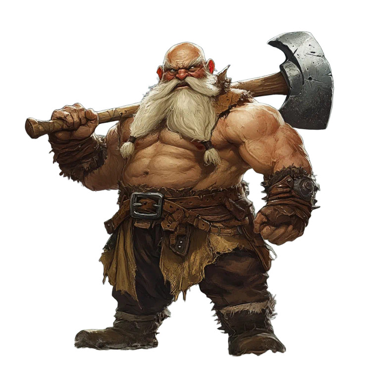 Muscular Dwarf Axeman Vinyl Car Decal Sticker – Waterproof & UV-Resistant 8"