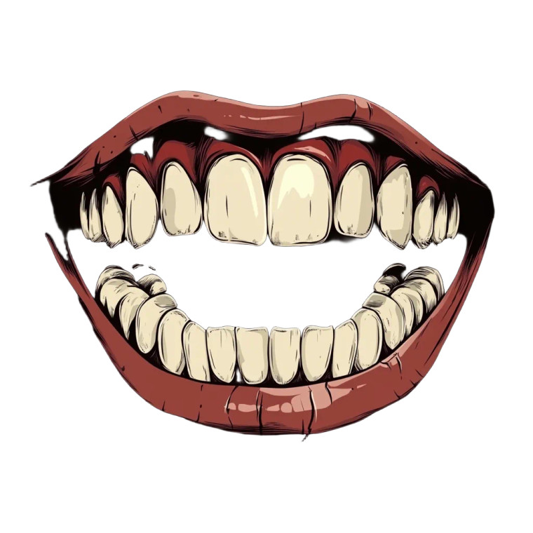 Vintage Teeth Design Vinyl Car Decal Sticker – Waterproof & UV-Resistant 8"