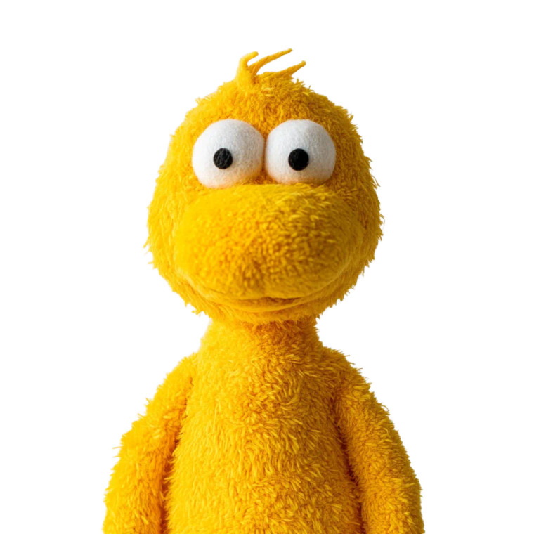 Yellow Plush Figure Vinyl Car Decal Sticker – Waterproof & UV-Resistant 8"