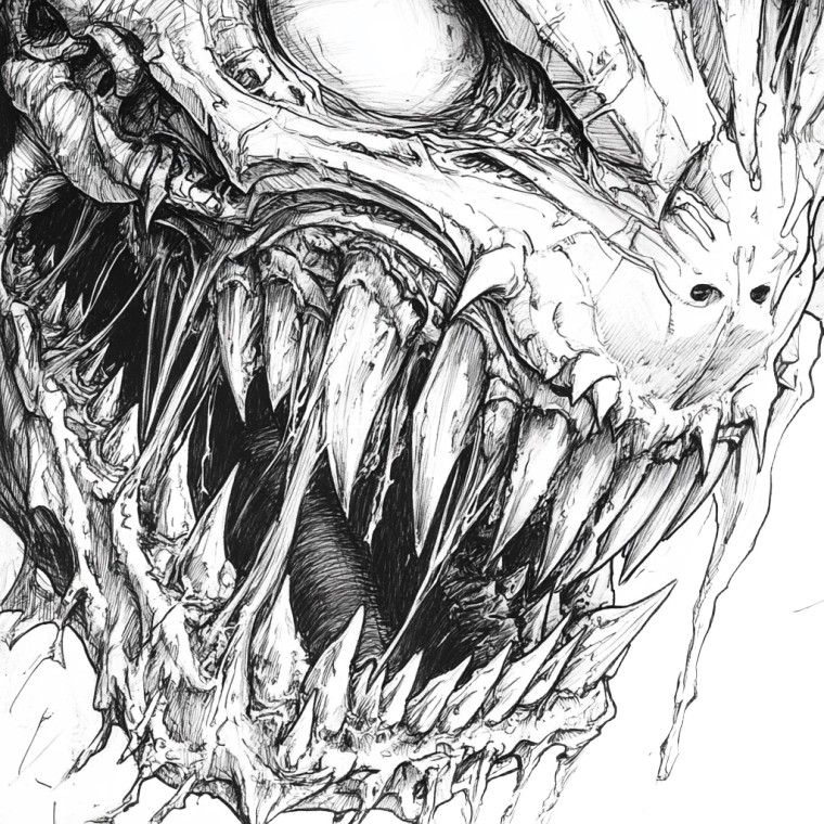 Robo-Demon Teeth Vinyl Car Decal Sticker – Waterproof & UV-Resistant 8"