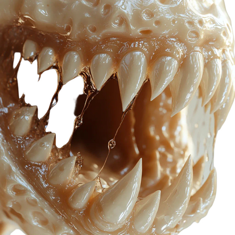 Surreal Monster Mouth Vinyl Car Decal Sticker – Waterproof & UV-Resistant 8"