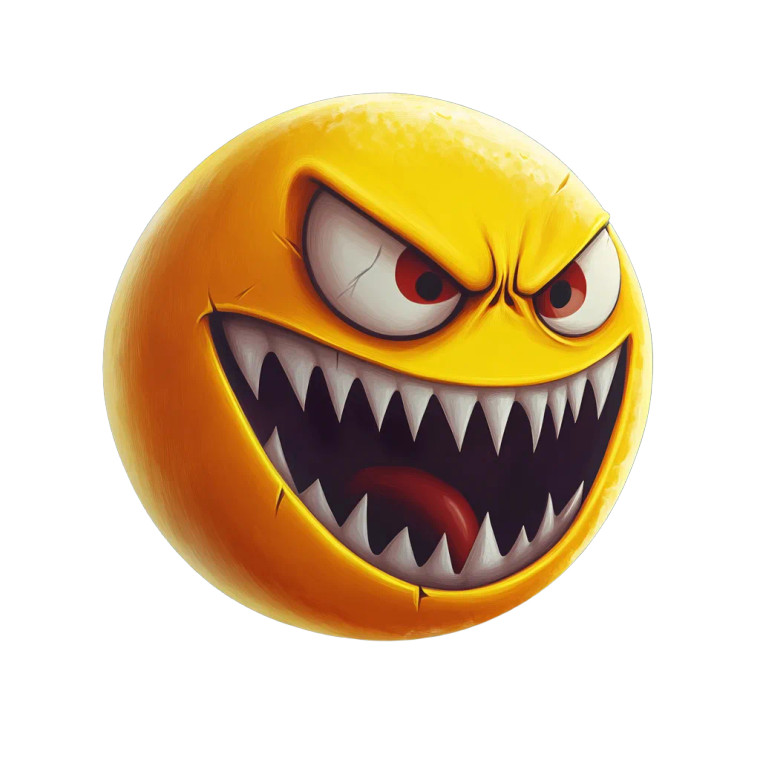Evil Demon Pacman Vinyl Car Decal Sticker – Waterproof & UV-Resistant 8"