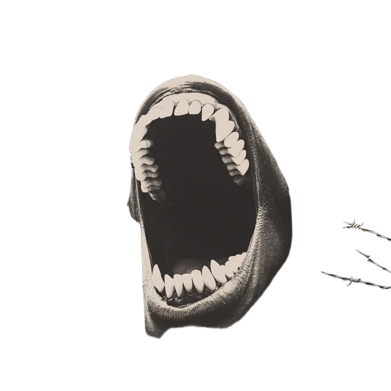 Fanged Mouth Design Vinyl Car Decal Sticker – Waterproof & UV-Resistant 8"