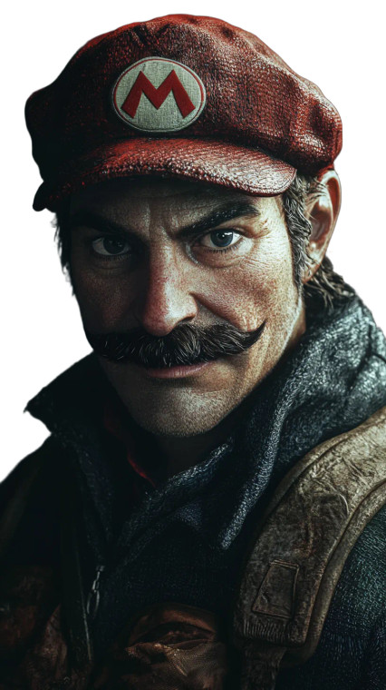 Realistic Mario Portrait V4 Vinyl Car Decal Sticker – Waterproof & UV-Resistant 8"