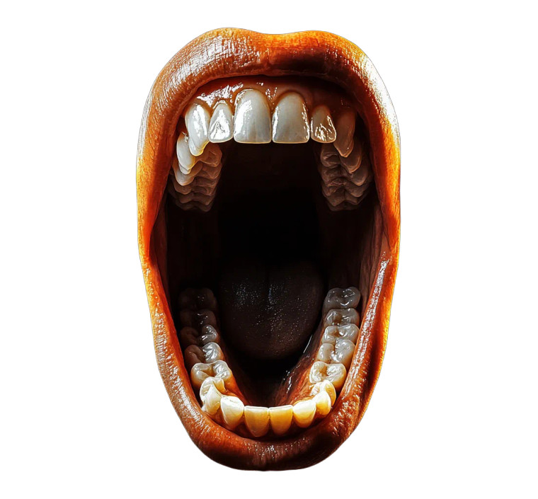 Open Mouth Teeth Vinyl Car Decal Sticker – Waterproof & UV-Resistant 8"