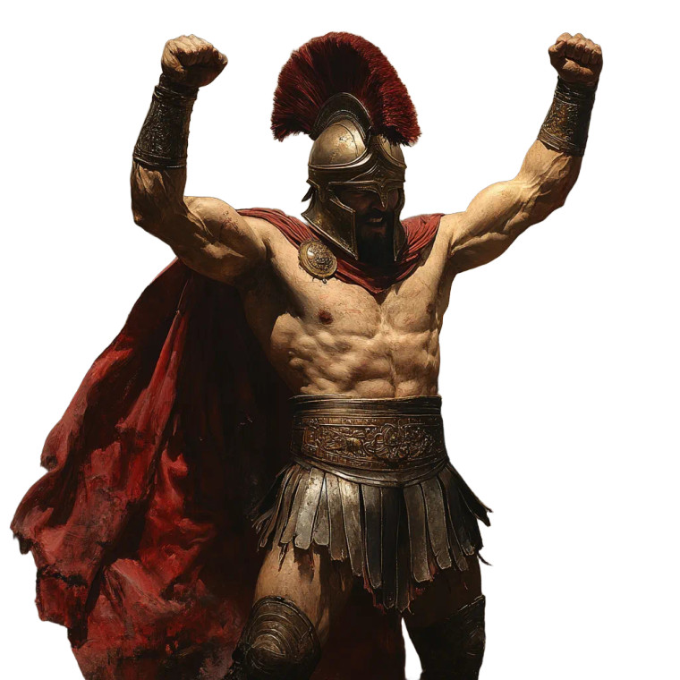 Greek Warrior Triumph Vinyl Car Decal Sticker – Waterproof & UV-Resistant 8"
